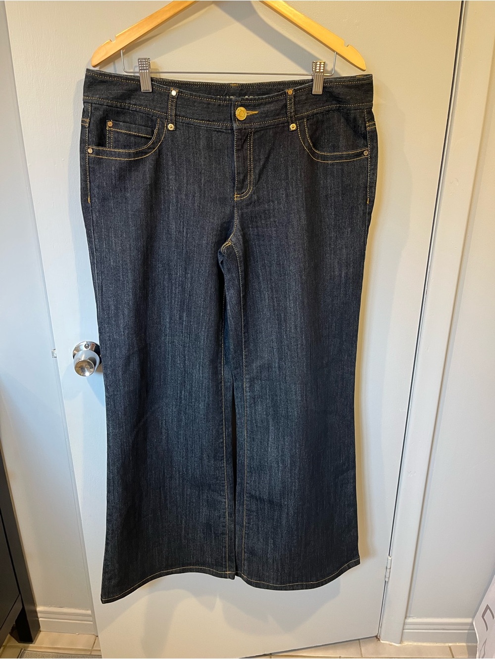 Michael Kors Dark Blue Wide-Leg Jeans